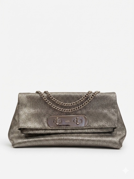 Coach Handbags - Coach Swagger Metallic Double Turnlock Shoulder Bag / Clutch
